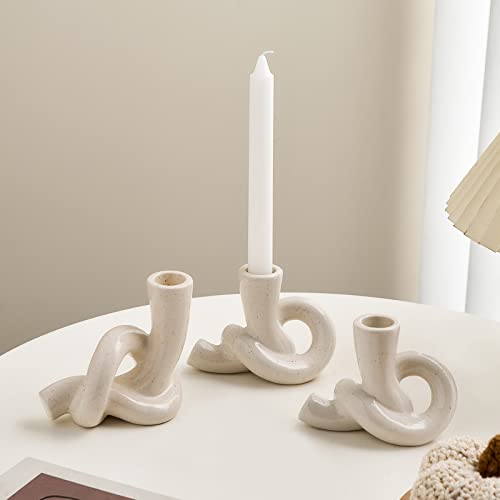 2 Pcs Taper Ceramic Candle Holders Abstract Artwork, Table Centercenterpiece, Candlestick Holder Decorations For Wedding, Kitchen, Dinning, Party, Home Decor #TOP5