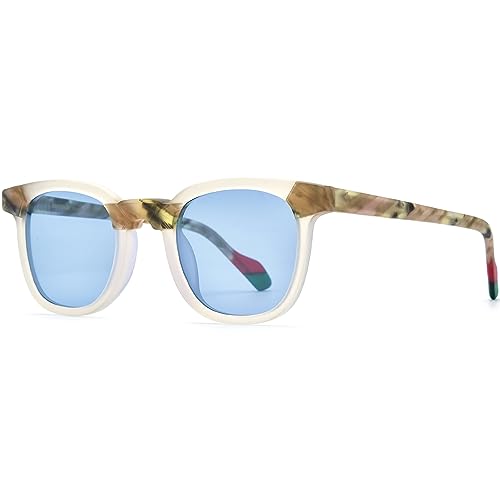 Image of HEPIDEM Matte Acetate Vintage Retro Square Polarized Sunglasses for Men UV400 UV Protection Sun Glasses