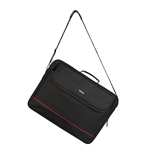 MONRAY PASSENGER PLUS - Maletín de Nylon Negro para Portátil de hasta 18" con Compartimento Acolchado, Estilo Elegante y Organización Eficiente, Espacio adicional para accesorios, correa ajustable - imagen 6