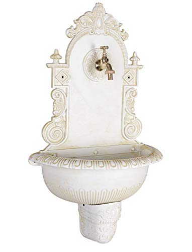 Wandbrunnen Antik Stil Weiss Renaissance Shabby chic Brunnen Alu Gartenbrunnen lta304 Palazzo Exklusiv