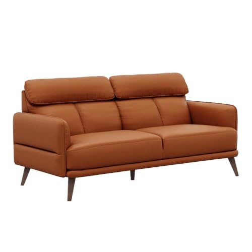 Image of Wakefit 6 Seater Sofa Set | 5 Year Warranty | Tan Leatherette Fabric, Pine Wood Frame, 3+2+1 Seater, L 1.9m x W 90cm x H 91cm