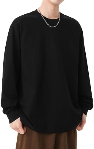 （11:00時点） [Easykode] ロングtシャツ メンズ 長袖 Tシャツ 秋服 無地 ロンt 吸水速乾 ドライ ティーシャツ 伸びる ストレッチ ロングスリーブ トップス 軽量 薄手 インナー 人気 定番 シンプル ろんてぃー イージーケア 衣替え ゆったり 普段着 部屋着 ルームウェア カジュアルスポーツ 春夏秋冬 オールシーズン black 3XL
