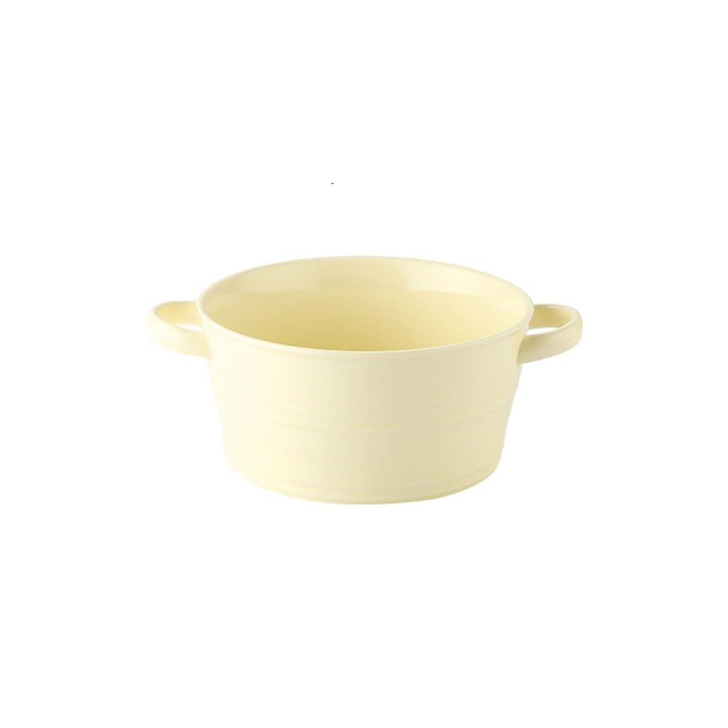 XYIANG Soup Bowl Nordic Style Binaural Soup Bowl Ceramic Noodle Bowl Household Large-Capacity Bowl Soup Bowl Large Bowl Deep Bowls (A)