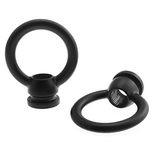 Image of E-outstanding 2pcs 36x43mm M10 Thread Ring Shape Female Loop Eye Nut Hardware Ring Shaped Eye Bolt for Hanging Lamp Chandelier, Black