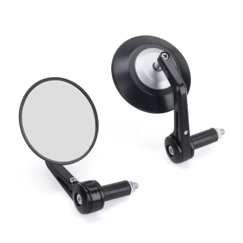Rétroviseur moto embout de guidon 95mm universel en verre argenté pour vélo et quad