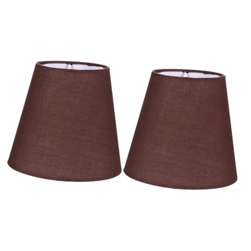 HOUDERCO 2個 ヴィンテージ風布製ランプシェード 簡単取付デスク用ランプカバー 柔らかな光で室内装飾に ベッドサイドや書斎照明に対応