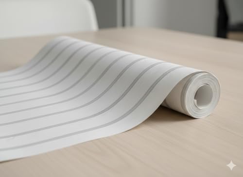 Image of Self Adhesive 3D Wood Panel Wallpaper Roll 45 x 300 cm - Waterproof, Peel and Stick Vinyl Wall Sticker for Living Room, Bedroom, Cabinet & Wall Decor (White Silver Wooden)