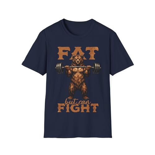 T-shirt Fat But Can Fight avec motif ourson drôle - Vêtement humour XXL