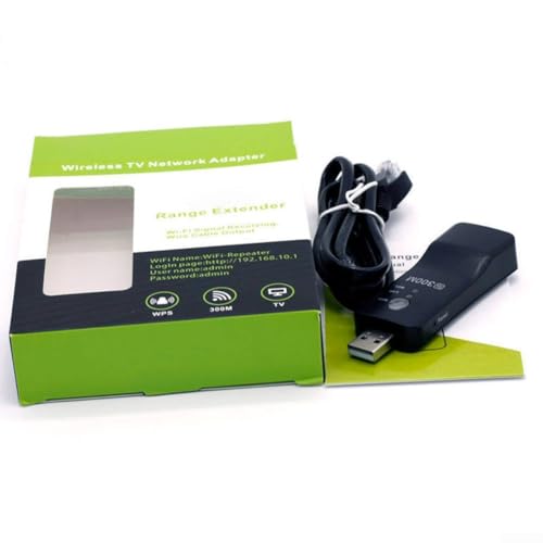 UE01 - Extensor de señal repetidor inalámbrico USB de 300 Mbps con modo WPS AP, convierte Wi-Fi a Ethernet para televisores inteligentes y reproductores de red (802.11b/g/n, 2.4 GHz)
