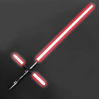 YDD GENIUS カイロ レン ライト セーバー グリーン LED ライト セイバー フォース FX メタル ヒルト アダルト と キーズ用 (ブラック ヒルト レッド ブレード, M)