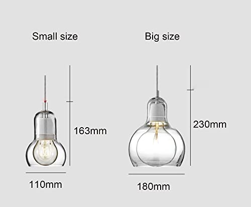 Luminaire Suspendu en Verre Transparent Style Industriel Support Ciment E27 - 5
