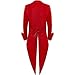 Men's Musical Historical Colonial Costume Steampunk Tailcoat Jacket Gothic Victorian Frock Coat Uniform Medieval Coat Red
