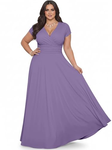Image of KOH KOH Womens Sexy Cap Short Sleeve V-Neck Flowy Cocktail Gown