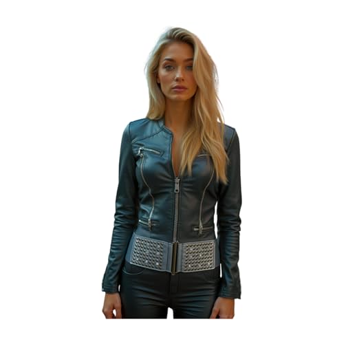 TrendyFashionJewelry Women Fashion Elastic Wide Waistband Corset Belt Hip High Waist Silver Flower Lace Sequins S M Brown One size Small Medium4