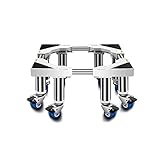 洗濯機スタンドベース 可動式冷蔵庫スタンドトロリー 8つのロック付きホイール付き 洗濯機台座とフレーム ユニバーサルアプライアンスホイールラック 調節可能な幅36-55cm ステントホワイト-20cm