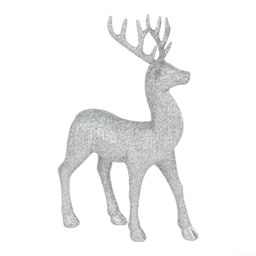 Image of for sparkly Silver Reindeer Figure 32cm Holiday Tabletop for(Silver)