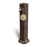 YourCasa Timberline Wassersaeule Garten 90cm – Wasserzapfsaeule Garten in Holzoptik, Wasserzapfstelle mit 1/2’’ Wasserhahn, UV-bestaendig, Made in Europe (Braun)