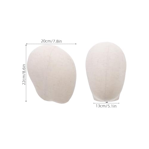 Cabeza de Maniquí de Plástico Beige con Base Estable para Práctica 3