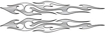 Full Color Reflective Tribal Silver Flame Decals