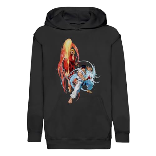 Sweat à capuche enfant RYU et Ken gaming rétro en coton premium