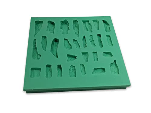 Moule en silicone motif rocher lot de 12 insertions pour murs de crèche - 2
