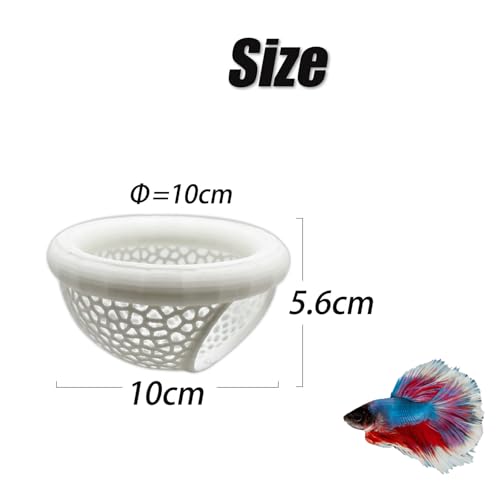 Image of Aquarium Floating Betta Fish Skins, Betta or Shrimp Feeder, Cave and Hammock, Small Fish Feeding Rings, Aquarium Hiding Feeding Decorative Accessories (White)