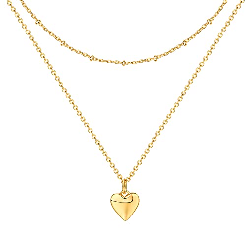 PAVOI 14K Gold Plated Layering Necklaces | Stylish Minimalist Design Pendant Necklaces | Butterfly, Heart, Lock, Evil Eye, Coin, Lightning Bolt, Circle, Cross Pendants for Women