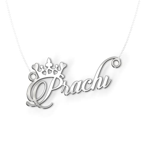 Image of Prachi Cursive Gold & Silver Name Pendant Necklace, Best Jewelry Gift for Girls.