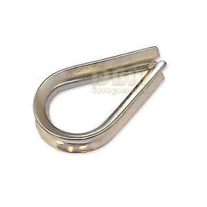 10 PC 3/32 Stainless Steel 316 Wire Rope Thimble Commercial Standard Duty Type