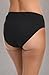 24th & Ocean Women's Standard Mid Waist Hipster Bikini Swimsuit Bottom, Black//Solid, Small