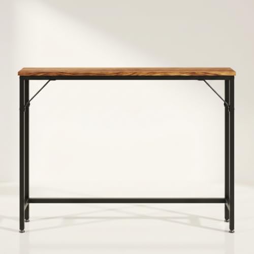 Image of Console Table|Sofa ConsoleTable|Console Tables for Entryway & Living Room Decor|Behind Sofa Table|Slim Console Table|Narrow ConsoleTable|79 x 98 x 15 Cm,Foyer Table for Hallway|Rustic Iron and Wood