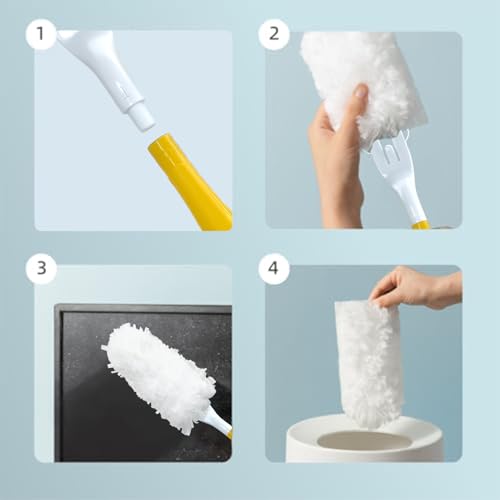 Image of Car Interior Duster - Ultimate Cleaning Tool for Cars, House, and Office - Compact Mini Design for Effortless Dust Removal Double-Sided Design 2handle +20 Duster Refills.