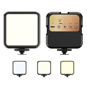 On-Camera Video Light, Rechargeable LED Mini Bright Light for Photography, Portable Camera Lighting for DSLR Camera, GoPro, Phone, Compatible with Sony Nikon Canon Panasonic