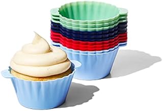 OXO Good Grips Silicone Baking Cups, Pack of 12, Reusable, BPA-Free, Dishwasher Safe, Non-Stick, Food Grade, Cupcake Cups, Muffin Cups, Cupcake Liners, Muffin Liners