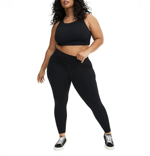 Torrid Womens Plus Size TRU Full-Length Side Pocket Active Legging Deep Black 3