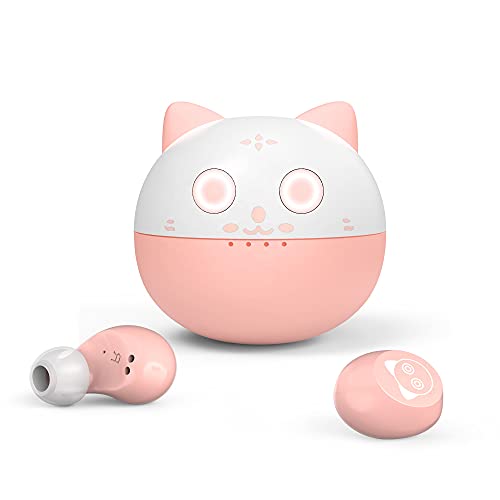 Jinpei Cute Pink cat Wireless Earphones, Waterproof, Noise...