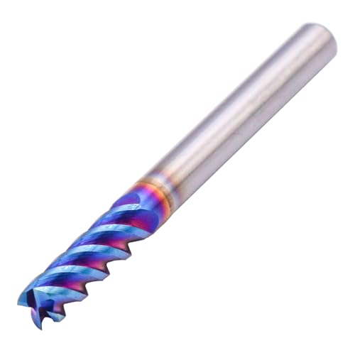 Image of BestParts 5Pcs HRC65 Tungsten Carbide Square End Mills - TiAlsiN Nano Coated, 4 Flute, 45 Degree Helix, 3 /16 inch Cutting Diameter, 3 /16 inch Shank Diameter, 5 /8 inch Length of Cut, 2 inch Overall Length