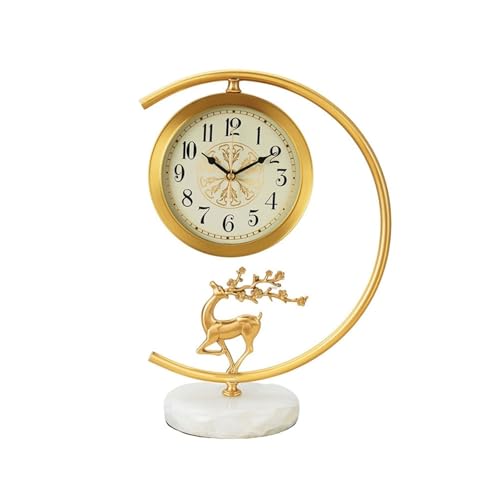 Reloj de mesa retro con esfera de 7 pulgadas y acabado estilo latón 2