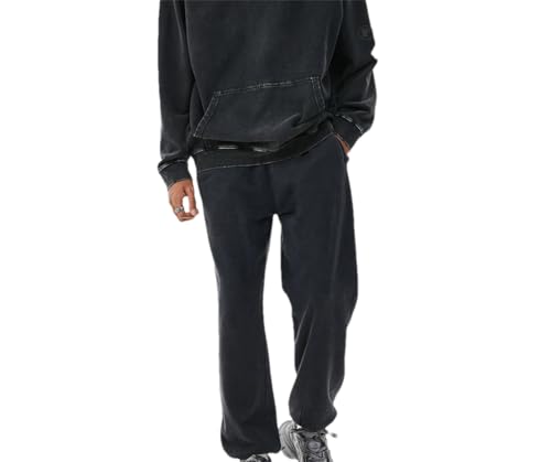 Pulcykp Men Retro Cotton Sport Pant Unisex High Street Loose Pants Trousers Casual Joggers Pants