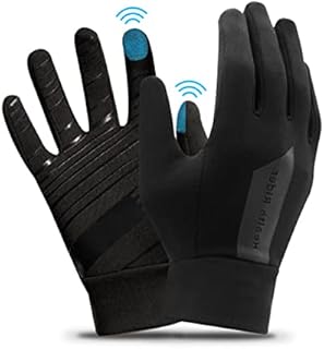 Touch Screen Gloves Cycling Running Driving Bike Gloves Winter Outdoor Windproof for Men Women Ladies Black Gloves Anti-Slip Silicone Gel Elastic Cuff Thermal Soft Warm Lining