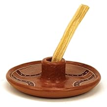 PALOSANTO - Palo Santo Holder - Ollas Plate - 1 Palo Santo Stick Included - Handcrafted in Ecuador - Incense Holder in Terracotta - Ideal Support for Natural Incense Sticks