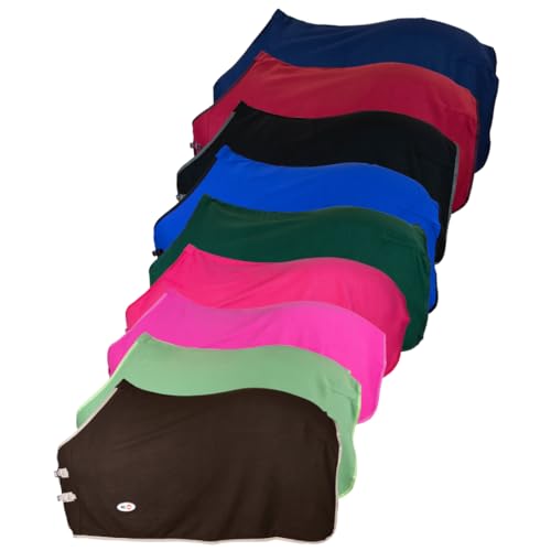 Foto von RL24 - Abschwitzdecke Basicline – Pferdedecke mit Schweifkordel, Widerristpolster & Metallverschluss – atmungsaktive Fleecedecke – Pferde Zubehör – Transportdecke in Hellgrün – 135cm