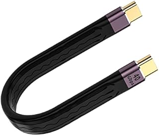 Short USB C Cable，USB C to USB C 0.4 Ft Flexible Cable Support Thunderbolt 4/3,USB4, PD 100W Quick Charge,8K Video,40Gbps Data Transfer for External SSD, EGPU, Docking,MacBook,Phone,PowerBank