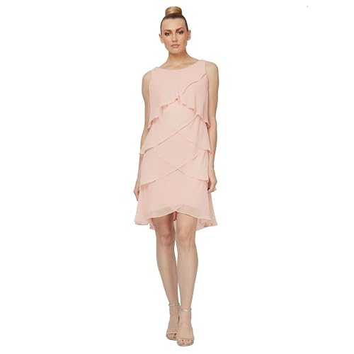 Image of S.L. Fashions Womens Tiered Cocktail Party Dress, Wedding Guest Gown (Petite and Regular Sizes)