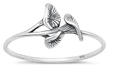 CloseoutWarehouse 925 Sterling Silver Chanterelle Mushrooms Ring Size 7