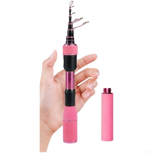 Pink Telescopic Fishing Rod 1.8m Ultra Light Carbon