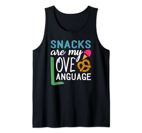 Snacks Are My Love Language Cita de aperitivos divertidos que dice Camiseta sin Mangas