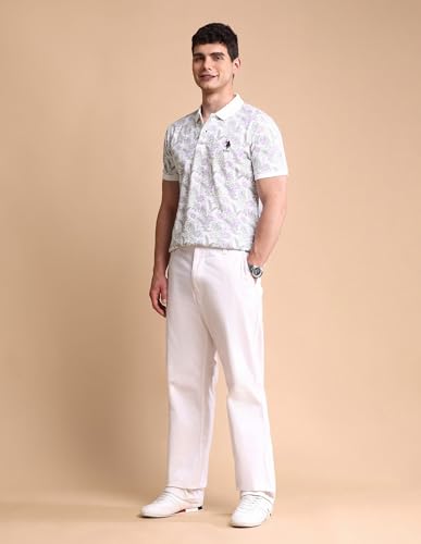 Image of U.S. Polo ASSN. Printed Polo T Shirts for Men - 100% Cotton, Half Sleeves Mens Tshirt