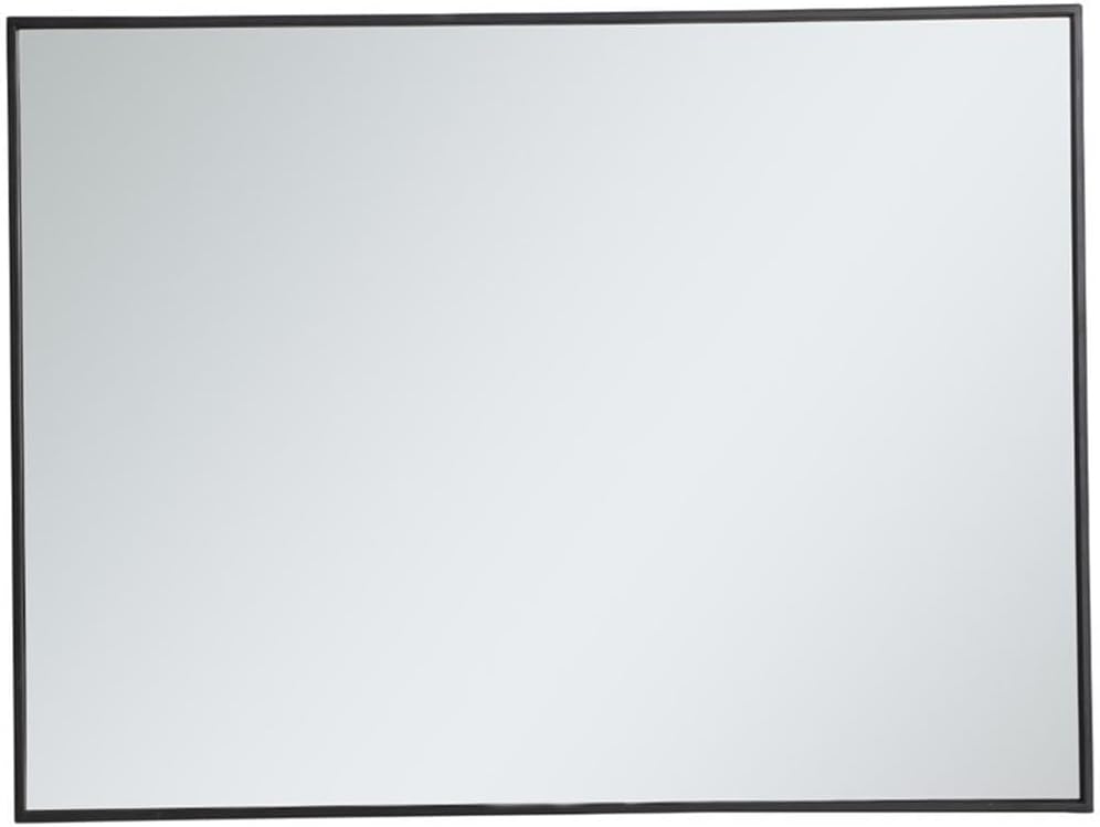 Atlin Designs Modern Rectangular Metal Frame Mirror, Black Finish, 40" H x 30" W, Contemporary Minimalist Design, Vertical or Horizontal Wall Mount for Bathroom, Bedroom, Living Room, or Foyer