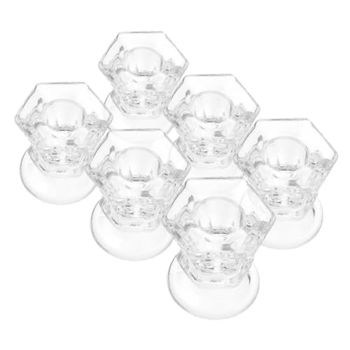 MUSISALY 6pcs Hexagonal Glass Candle Holder Candle Holders for Living Room Decorative Candle Sticks Romantic Candle Holders Tabletop Candle Holder Tea Light Candle Holders Glass Ornament
